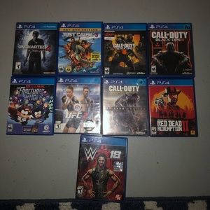 Lots of PS4 games, call of duty bo4, bo3